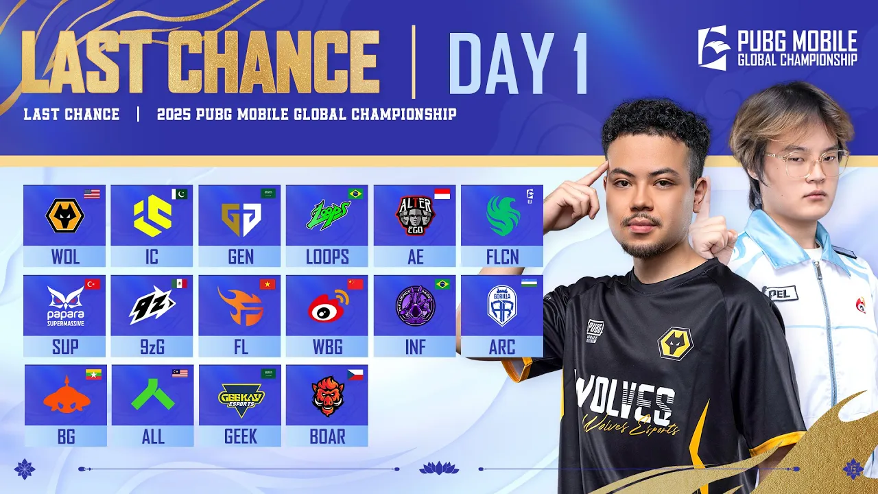 PMGC 2025 Last Chance Day 1 Preview: Teams, Match Schedule, Maps and Live Stream